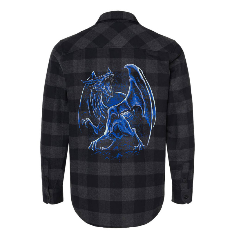 Dragon Blue Rpg Table Top Game Geometry Role Player Flannel Shirt by whoretacarpal | Artistshot