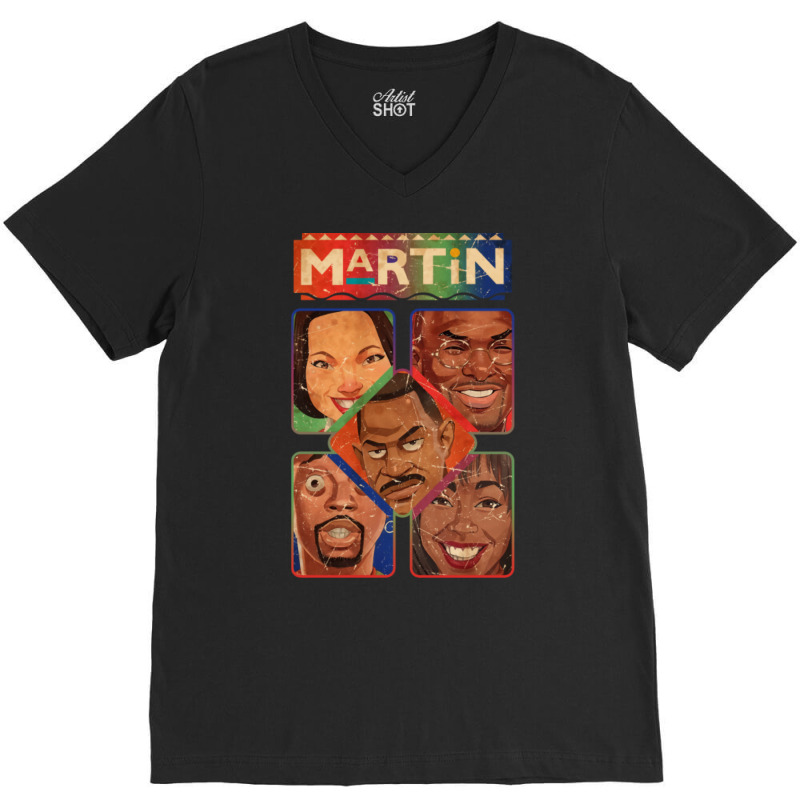 Vintage Martin Black Tv Shows V-Neck Tee by donellajeremykoa | Artistshot