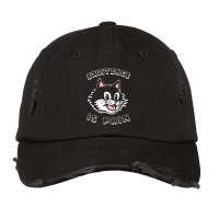 Existence Is Pain Nihilist 1920s Laughing Cat Vintage Cap | Artistshot