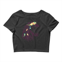 Horse Head Art With Flowers For Animal Lovers Horses Crop Top | Artistshot