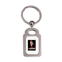 Woman Models Campari Red Poster Silver Rectangle Keychain | Artistshot