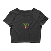 Fuchsia Blossoms On A Branch With A Heart Crop Top | Artistshot