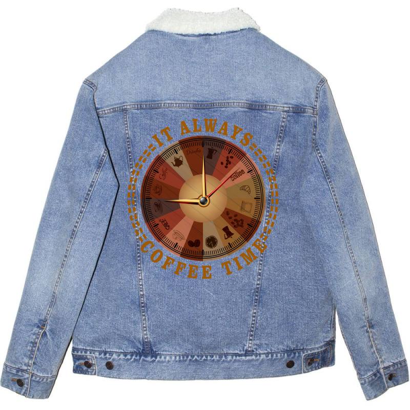 It Always Coffee Time Unisex Sherpa-lined Denim Jacket | Artistshot