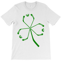 Hockey Stick And Hockey Clover Leaf Puck St Patricks Day Gifts T-shirt | Artistshot