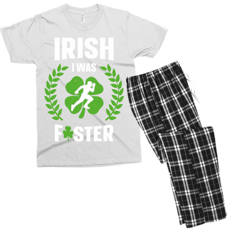 Irish I Was Faster Funny Running St Patricks Day Men's T-shirt Pajama Set | Artistshot