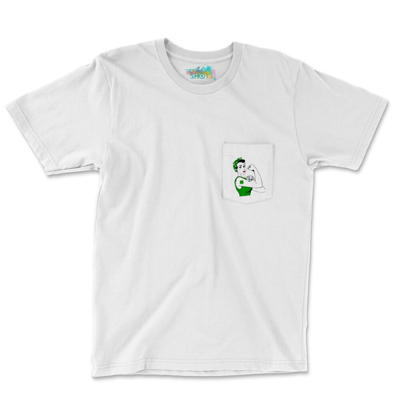 Irish Rosie The Riveter Funny Cute St Patricks Day Pocket T-shirt | Artistshot