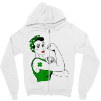 Irish Rosie The Riveter Funny Cute St Patricks Day Zipper Hoodie | Artistshot