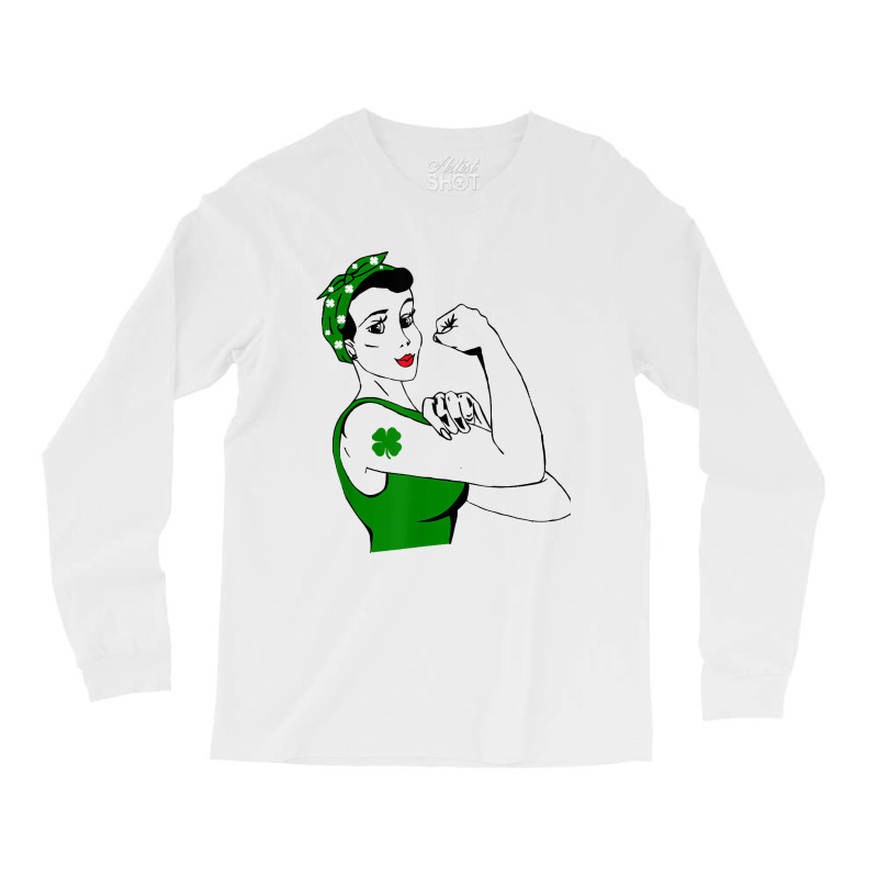 Irish Rosie The Riveter Funny Cute St Patricks Day Long Sleeve Shirts | Artistshot