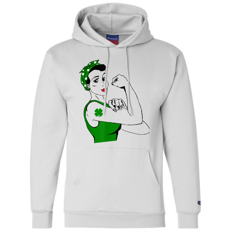 Irish Rosie The Riveter Funny Cute St Patricks Day Champion Hoodie | Artistshot