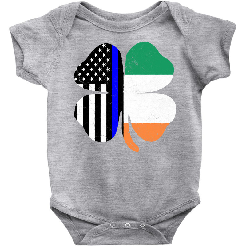 Thin Blue Line Flag Irish American St Patricks Day Hoodie Pullover Hoo Baby Bodysuit | Artistshot