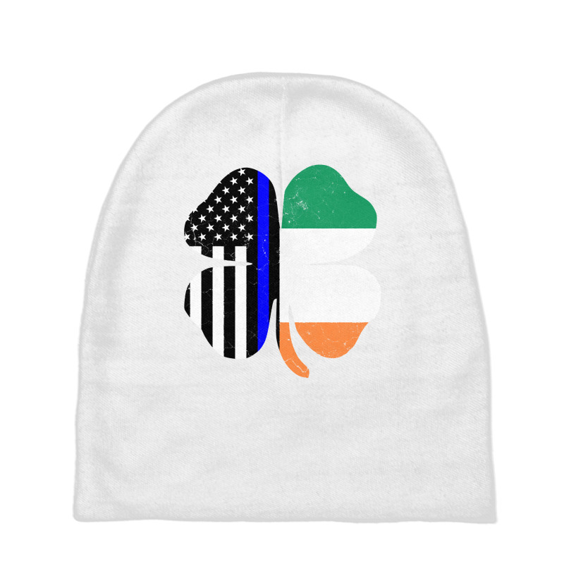 Thin Blue Line Flag Irish American St Patricks Day Hoodie Pullover Hoo Baby Beanies | Artistshot