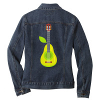 Guitar T  Shirt Pear Guitar Music Instrument Illustration T  Shirt Ladies Denim Jacket | Artistshot