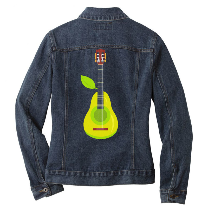 Guitar T  Shirt Pear Guitar Music Instrument Illustration T  Shirt Ladies Denim Jacket by tillmantamara472 | Artistshot