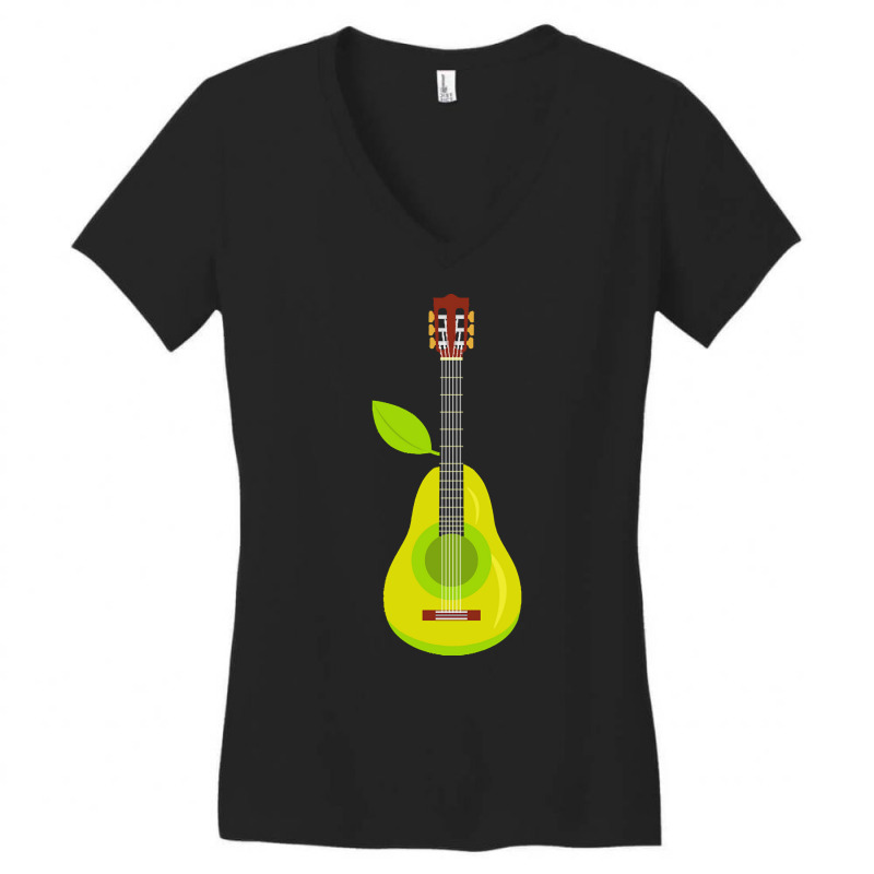 Guitar T  Shirt Pear Guitar Music Instrument Illustration T  Shirt Women's V-Neck T-Shirt by tillmantamara472 | Artistshot