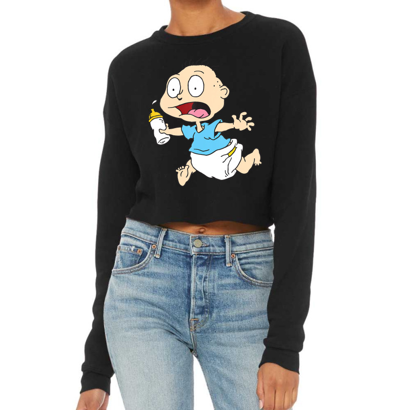 Tommy Running Away With Milk Bottle Cropped Sweater by yesiikarpew | Artistshot