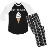 I'm Just Here For The Ice Cream Meme Cute Vanilla  Men's 3/4 Sleeve Pajama Set | Artistshot