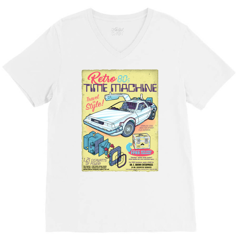 Retro Time Machine V-neck Tee | Artistshot