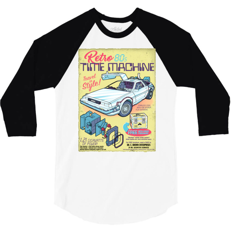 Retro Time Machine 3/4 Sleeve Shirt | Artistshot