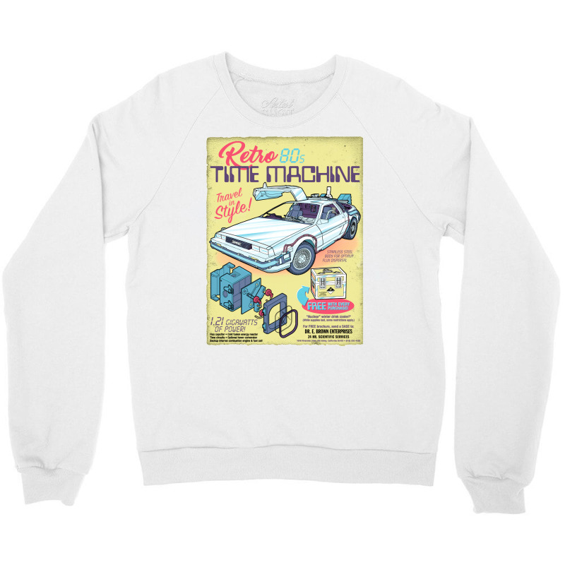 Retro Time Machine Crewneck Sweatshirt | Artistshot