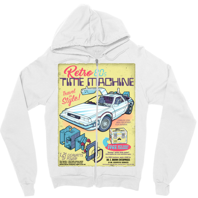 Retro Time Machine Zipper Hoodie | Artistshot