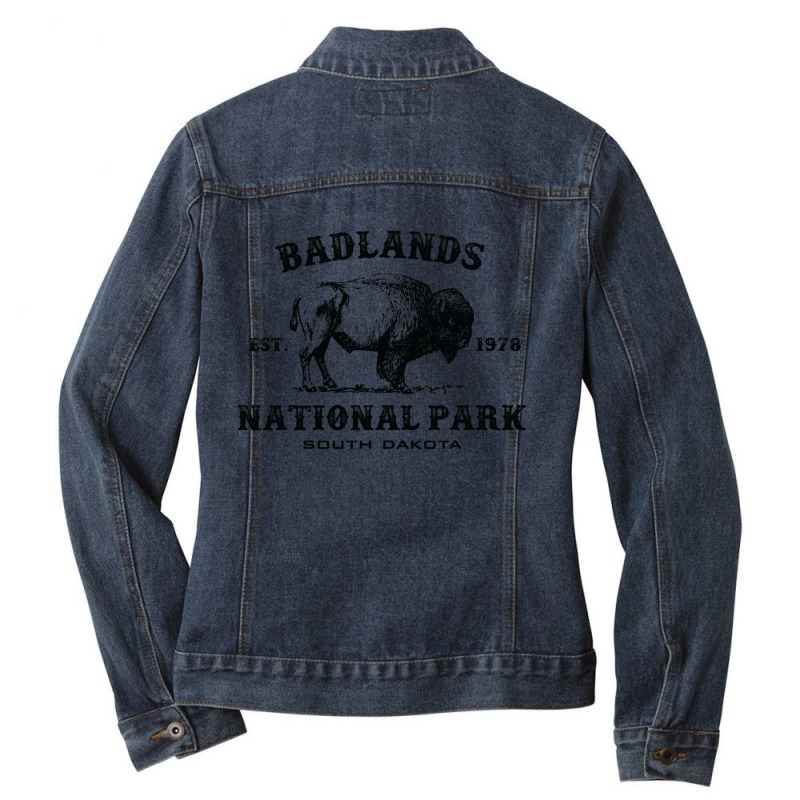 Badlands National Park South Dakota American Bison Ladies Denim Jacket by Darlyssia89 | Artistshot