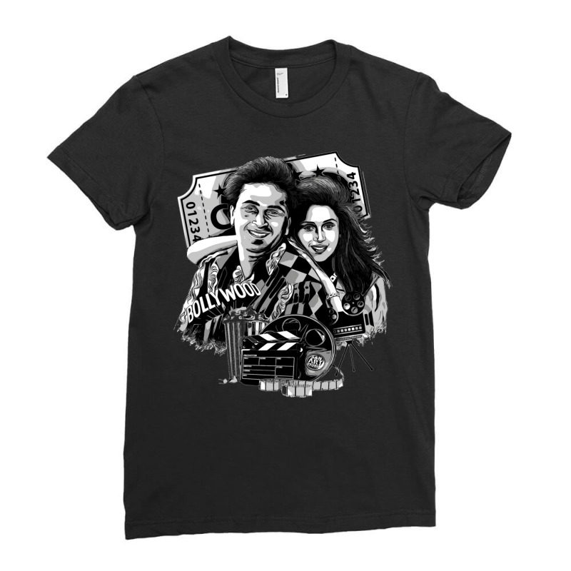 Rishi Kapoor And Madhuri Dixit 1 Ladies Fitted T-Shirt by rafikgafforp | Artistshot