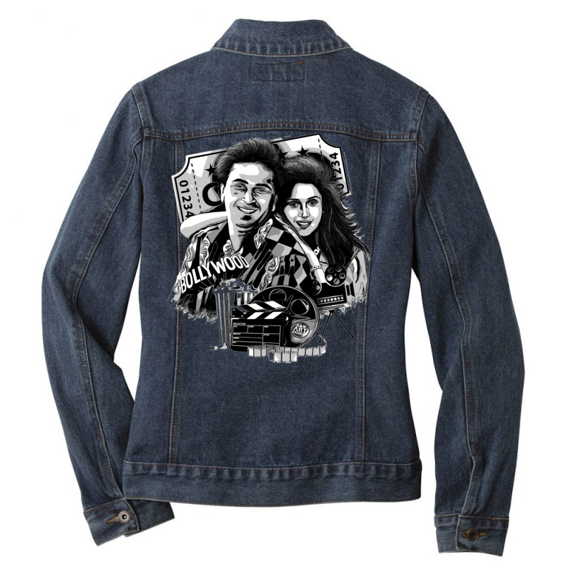 Rishi Kapoor And Madhuri Dixit 1 Ladies Denim Jacket by rafikgafforp | Artistshot