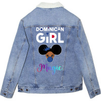 Kids Dominican Girl Magic Shirt Girls Gum Dominica Unisex Sherpa-lined Denim Jacket | Artistshot