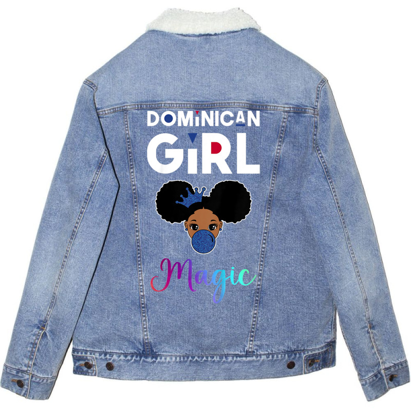 Kids Dominican Girl Magic Shirt Girls Gum Dominica Unisex Sherpa-Lined Denim Jacket by galloywa | Artistshot