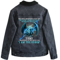 Dragon Devil Whispered Not Strong Enough Said I Am Unisex Sherpa-lined Denim Jacket | Artistshot