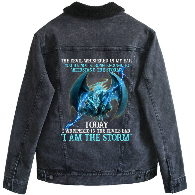 Dragon Devil Whispered Not Strong Enough Said I Am Unisex Sherpa-Lined Denim Jacket by kerrmanthez | Artistshot