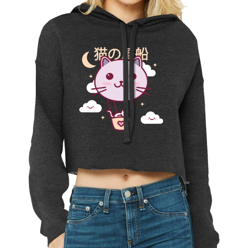 Air Balloon Cat Cropped Hoodie | Artistshot