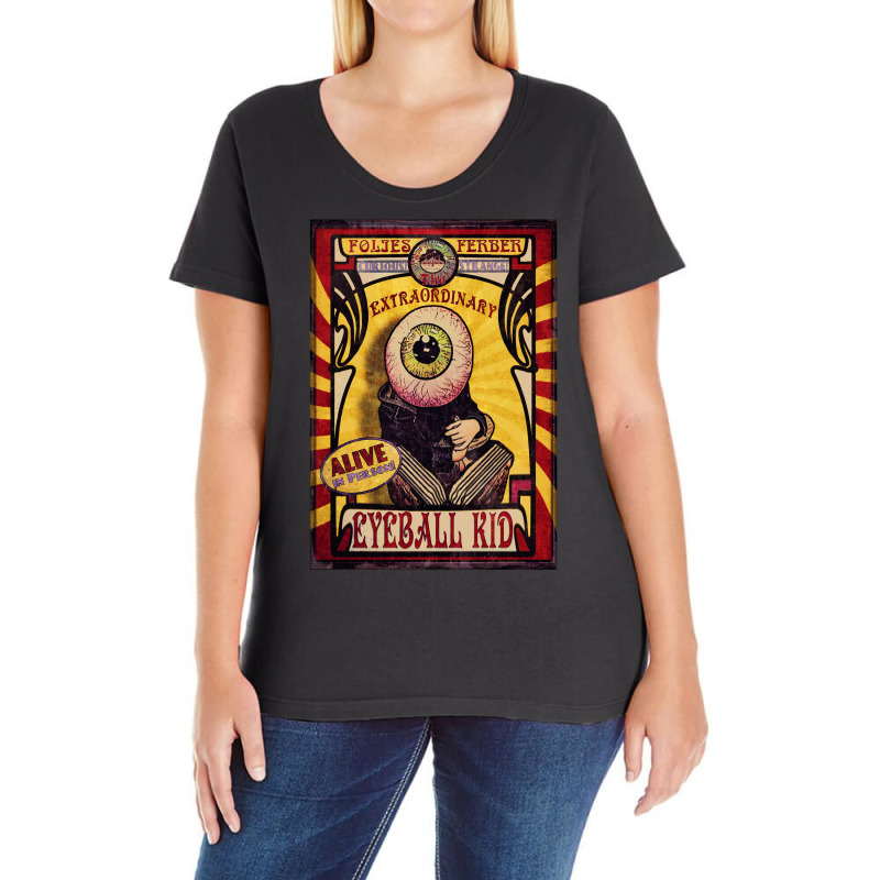 The Extraordinary Eyeball Kid Sideshow Poster Ladies Curvy T-Shirt by samarunasthol | Artistshot