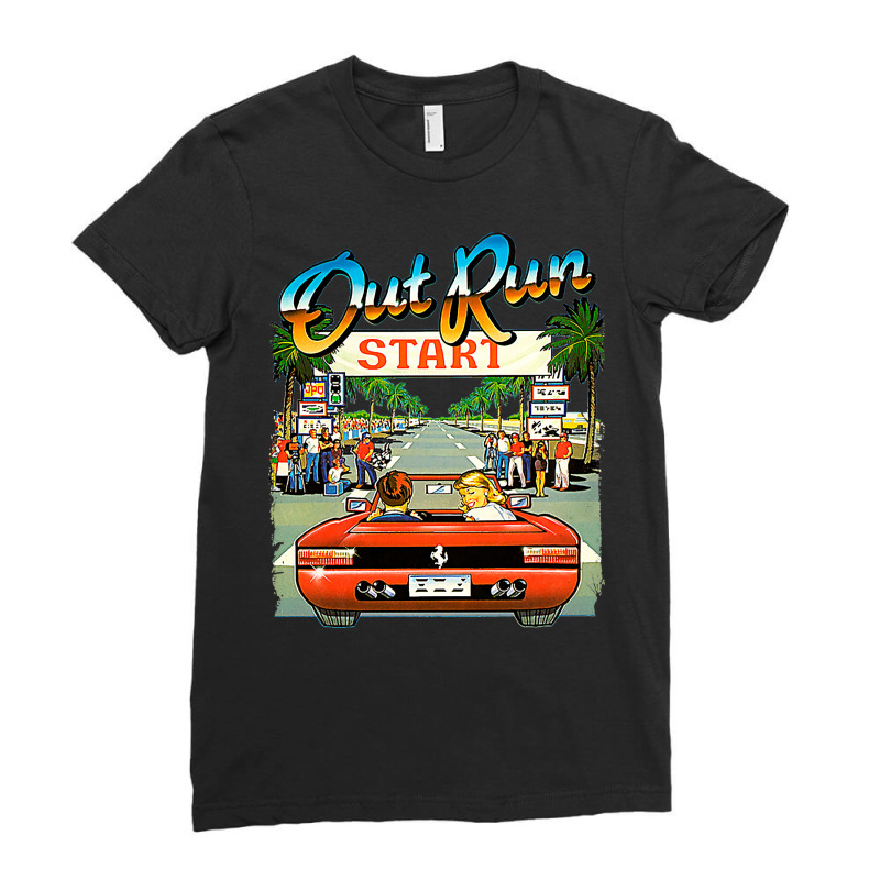 Arcade Out Run Video Game T Shirt Ladies Fitted T-Shirt by katolmcraew | Artistshot