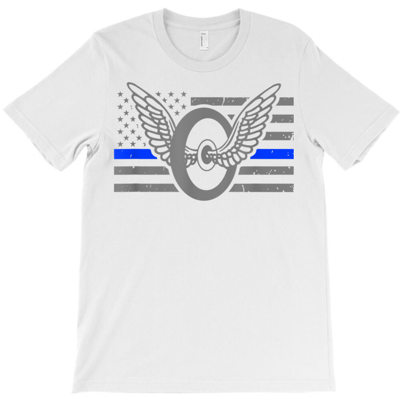 Motor Officer   Thin Blue Line Flag   Motorcycle C T-shirt | Artistshot