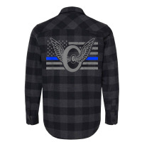 Motor Officer   Thin Blue Line Flag   Motorcycle C Flannel Shirt | Artistshot