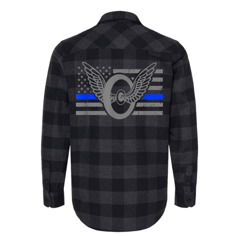 Motor Officer   Thin Blue Line Flag   Motorcycle C Flannel Shirt | Artistshot