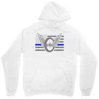 Motor Officer   Thin Blue Line Flag   Motorcycle C Unisex Hoodie | Artistshot