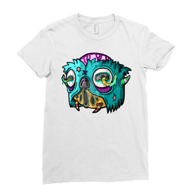 Monster 12 Ladies Fitted T-shirt Designed By Mdk Art