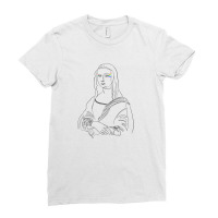 Mona Lisa Line Art Ladies Fitted T-shirt | Artistshot