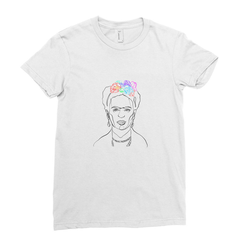 Frida Kahlo Line Art Ladies Fitted T-Shirt by autlu2024 | Artistshot