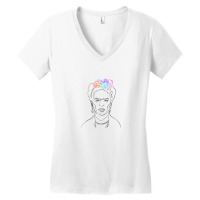 Frida Kahlo Line Art Women's V-neck T-shirt | Artistshot