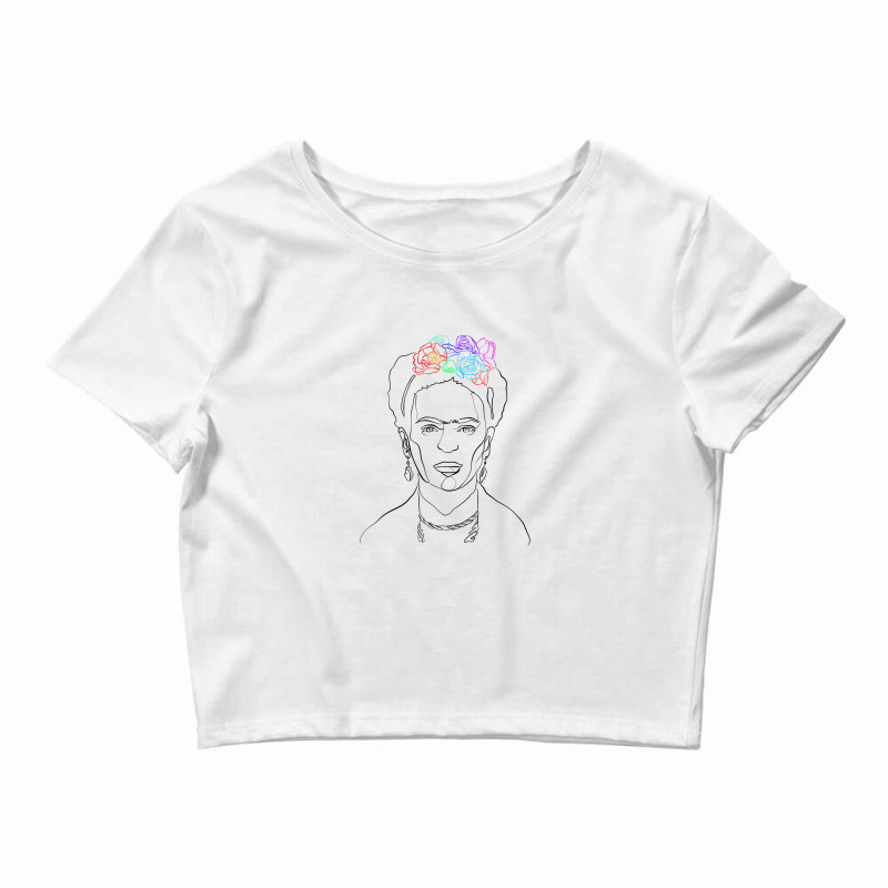 Frida Kahlo Line Art Crop Top by autlu2024 | Artistshot