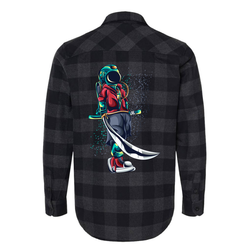 Modern Astronaut Samurai Warrior 1 Flannel Shirt by fujerscalash | Artistshot