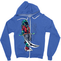 Modern Astronaut Samurai Warrior 1 Zipper Hoodie | Artistshot