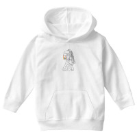 Girl With A Pearl Earring Line Art Youth Hoodie | Artistshot