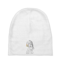 Girl With A Pearl Earring Line Art Baby Beanies | Artistshot