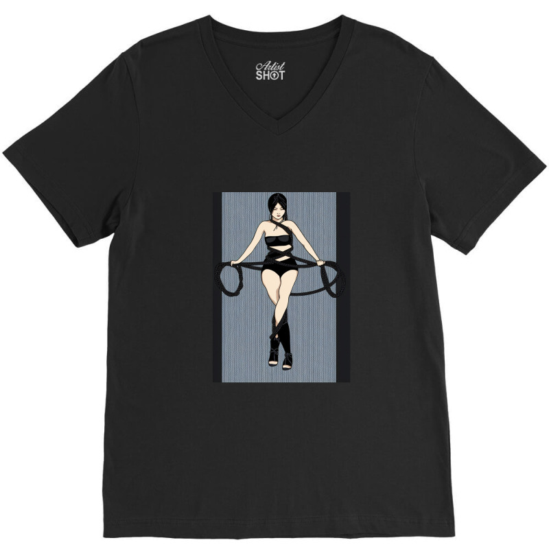 Dominant Woman Tied In Bondage - Shibari Art. V-Neck Tee by AaronHalverson | Artistshot