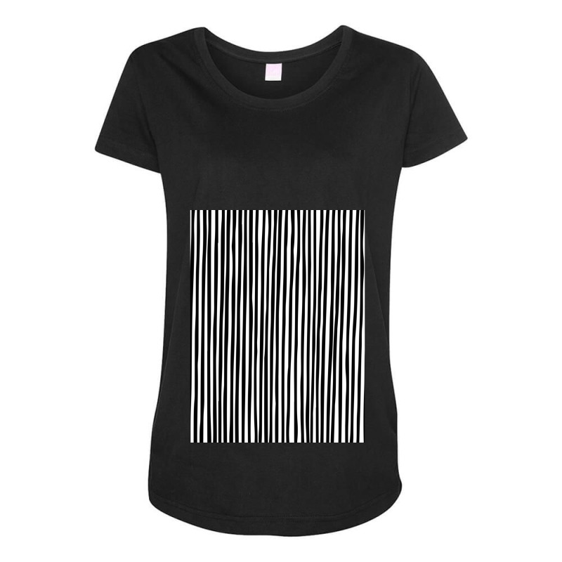 Hand Drawn Vertical Parallel Dense Black Lines On  Maternity Scoop Neck T-shirt by JONNELLENORTONN | Artistshot