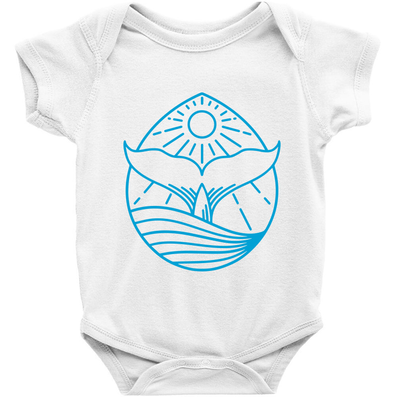 Blue Whale Tail Lineart Baby Bodysuit by Alundrart | Artistshot